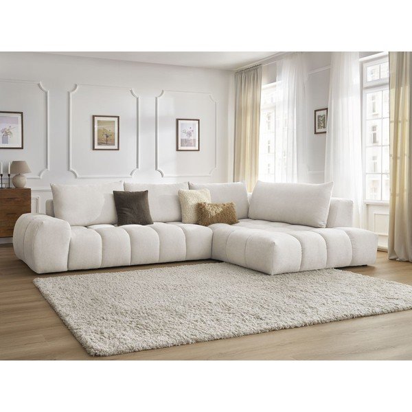 Kampinė sofa baltos spalvos (su dešiniuoju kampu) Everest – Bobochic Paris-image-1