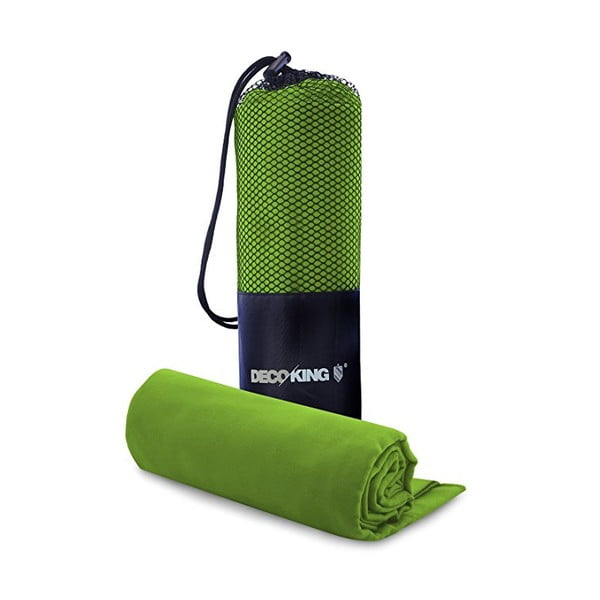 DecoKing EKEA laimo žalios spalvos greitai džiūstančių rankšluosčių ir rankšluosčių rinkinys, 70 x 140 cm + 30 x 50 cm