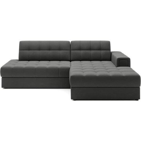 Taupe spalvos iš velveto sulankstoma kampinė sofa (su dešiniuoju kampu/su gultu) Blezalt – ELTAP