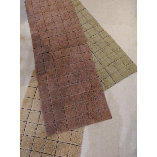 Rankų darbo gintarinės spalvos iš vilnos kilimas 80x230 cm Mosaic Amber – Lorena Canals-image-3