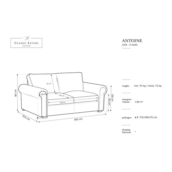 Rudos spalvos sofa "Windsor & Co Sofas Hermes", 104 cm-image-1
