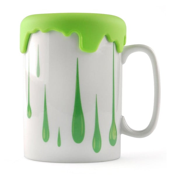 Porcelianinis puodelis Kutahya Green Drippy