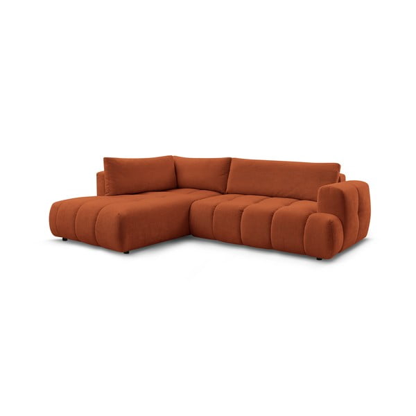 Raudonos plytų spalvos sulankstoma/su sandėliavimo vieta kampinė sofa (su kairiuoju kampu/„L“ formos) Fuji – Bobochic Paris-image-3