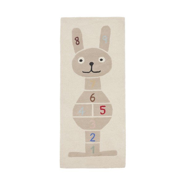Rankų darbo iš vilnos mišinio vaikiškas žaidimų kilimas 75x180 cm Rabbit Hopscotch – OYOY Mini