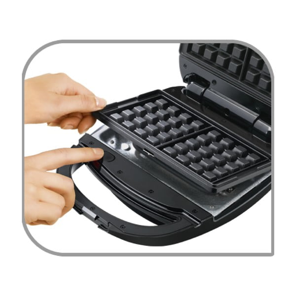 Juodos ir sidabrinės spalvos sumuštinių keptuvė Snack Time - Tefal-image-1