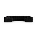 Juodo aksomo kampinė sofa (U formos) Kendal - Micadoni Home