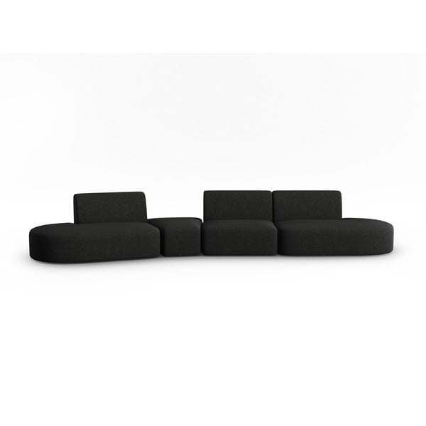 Sofa juodos spalvos 412 cm Shane – Micadoni Home