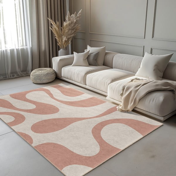 Skalbiamas rožinės spalvos kilimas 120x180 cm Strawberry Latte – Mila Home-image-1