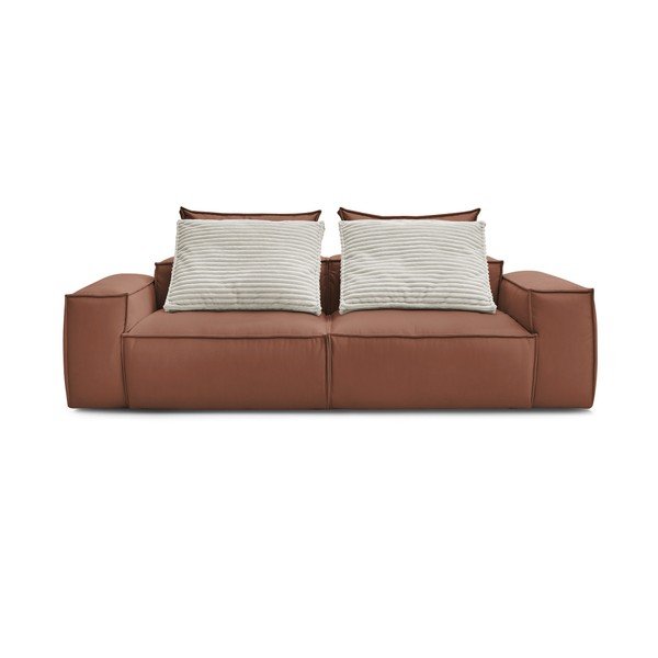 Iš dirbtinės odos sofa tamsiai rudos spalvos 260 cm Boheme – Bobochic Paris
