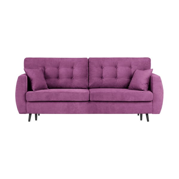 Violetinė trijų vietų sofa-lova su daiktų saugykla "Cosmopolitan Design Rotterdam", 231 x 98 x 95 cm