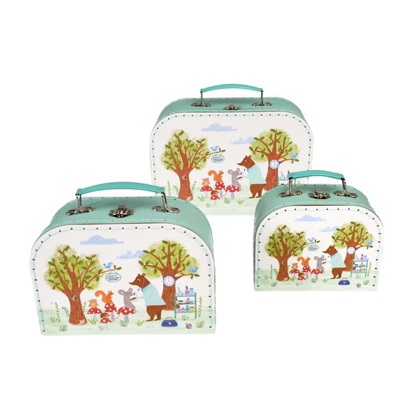 Iš kartono vaikiški organizatoriai 3 vnt. 21x28x8 cm Woodland Friends – Rex London