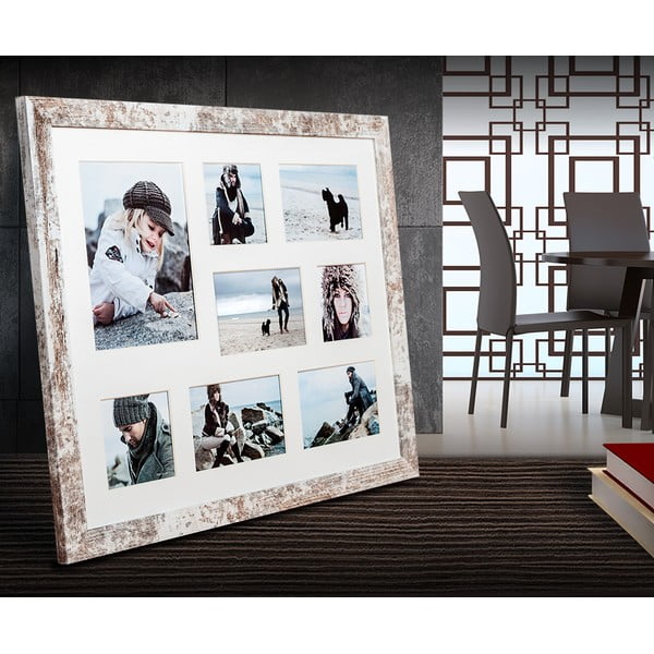 Pilkos ir baltos spalvos rėmelis 8 nuotraukoms Styler Narvik, 51 x 41 cm-image-1
