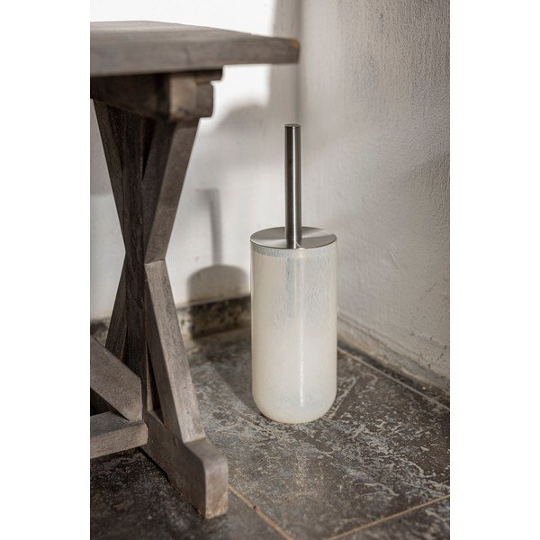 Kreminės spalvos iš stiklo tualeto šepetys Opal – Mette Ditmer Denmark-image-1