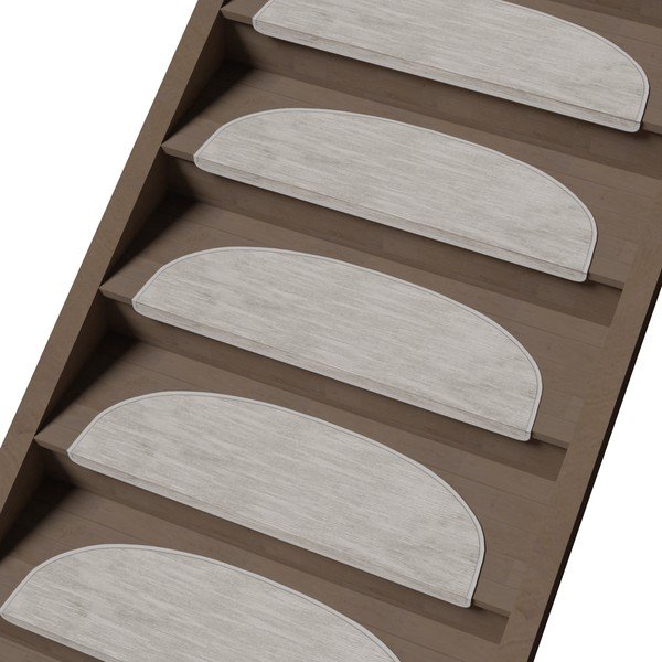 Laiptų kilimėlių rinkiniai kreminės spalvos 16 vnt. 20x65 cm Desert Sand – Vitaus-image-1