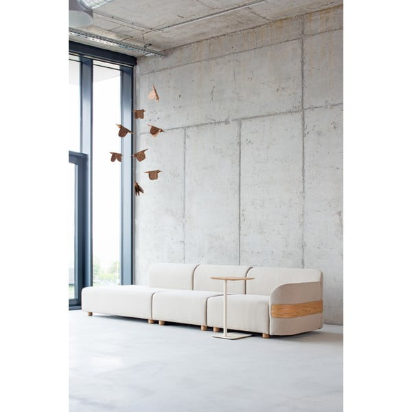 Šviesiai pilkos spalvos sofos modulis (kintamas) iš vilnos ir lino mišinio Hugg - Gazzda-image-1