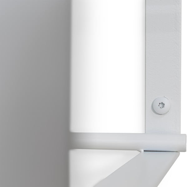 Baltos spalvos iš metalo sieninė lentyna su lentyna 100 cm Rex – Spinder Design-image-3