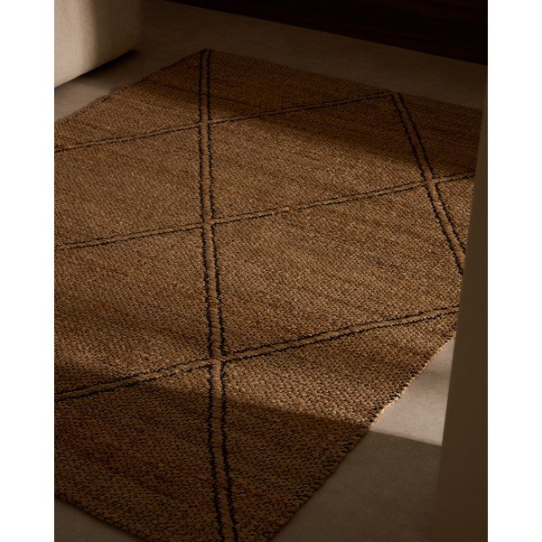 Rankų darbo natūralios spalvos iš džiuto kilimas 160x230 cm Vallalta – Kave Home-image-1