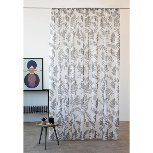 Permatoma užuolaida baltos spalvos/pilkos spalvos 300x260 cm Feriga – Mendola Fabrics