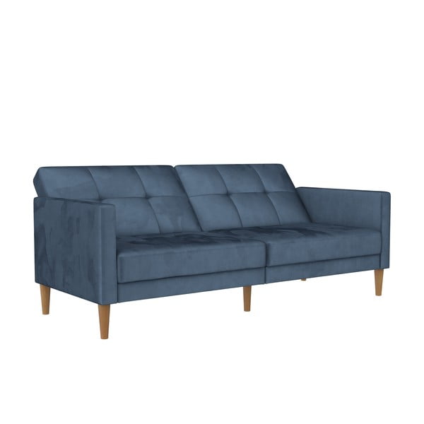 Iš velveto sulankstoma sofa mėlynos spalvos 207 cm Lilly – Støraa-image-4