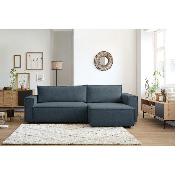 Sulankstoma kampinė sofa tamsiai mėlynos spalvos (modulinė) Nihad – Bobochic Paris-image-1