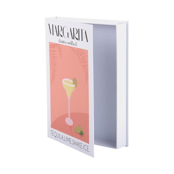 Dekoratyvinė baltos spalvos/oranžinės spalvos iš popieriaus daiktadėžė 18x4x25 cm Margarita – PT LIVING