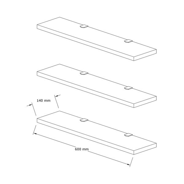 3 baltos spalvos lentynos Boss - Kalune Design-image-3