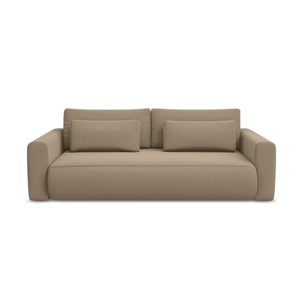 Šviesiai rudos spalvos iš velveto sulankstoma/su sandėliavimo vieta sofa 238 cm Kapua – Makamii