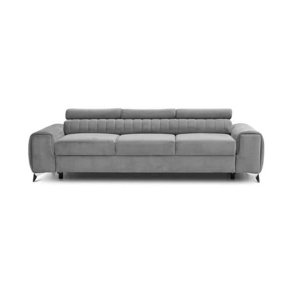 Šviesiai pilkos spalvos iš velveto sulankstoma sofa 261 cm Laurence – ELTAP