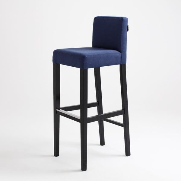 Tamsiai mėlyna baro kėdė su juodomis kojomis Custom Form Wilton