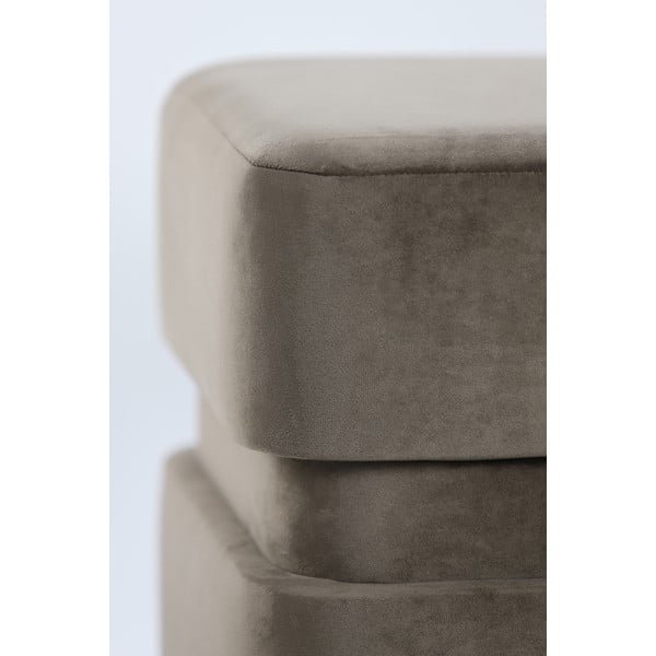 Iš velveto pufas tamsiai rudos spalvos Piazza – Light & Living-image-4