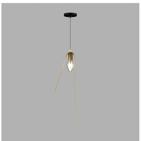 Kabantis šviestuvas juodos spalvos/auksinės spalvos su metaliniu gaubtu Fold – Squid Lighting-image-3