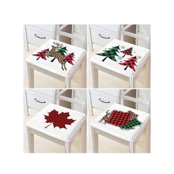 Sėdynės pagalvėlės 4 vnt. su Kalėdų motyvu 40x40 cm Tartan – Mila Home-image-3