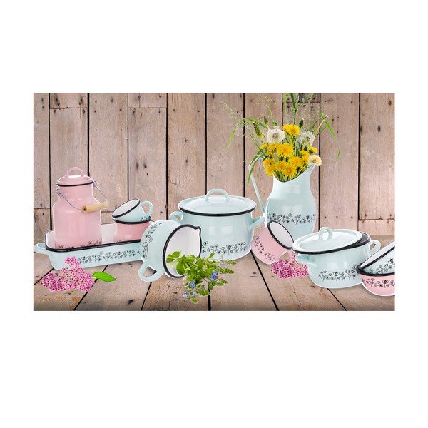 Mėtų žalios spalvos emaliuotas puodelis Orion Meadow, 400 ml-image-1