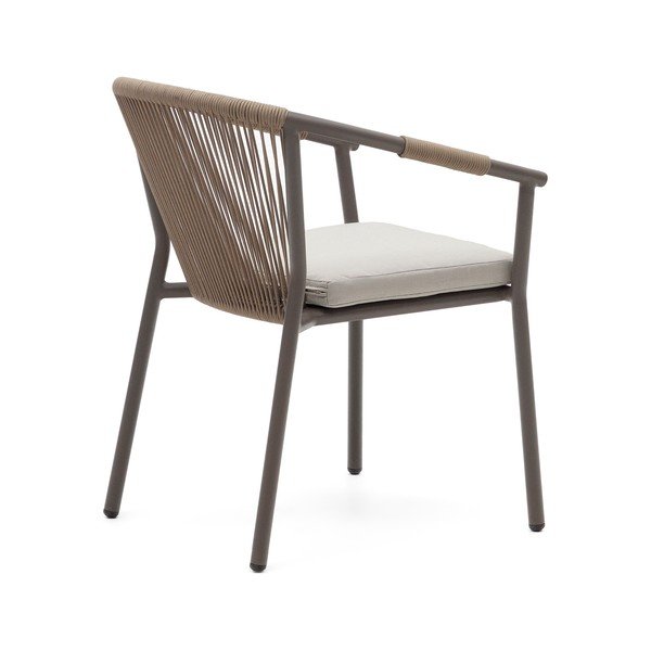 Smėlio spalvos metalinė sodo kėdė Xelida - Kave Home-image-3