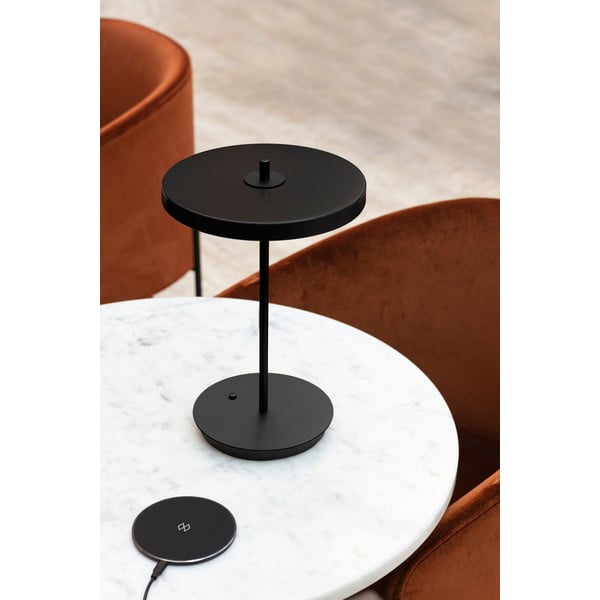 Juodos spalvos iš metalo stalinis šviestuvas LED (aukštis 31 cm) su metaliniu gaubtu Asteria Move – UMAGE-image-1