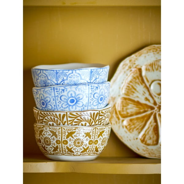 Mėlynos spalvos/oranžinės spalvos iš akmens masės maži dubenys 4 vnt. 200 ml Milton – Bloomingville-image-4