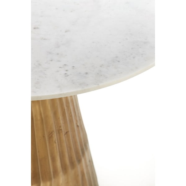 Apvalios formos valgomojo stalas baltos spalvos/bronzinės spalvos su marmuro dekoro stalviršiu ø 100 cm Leyda – Light & Living-image-2