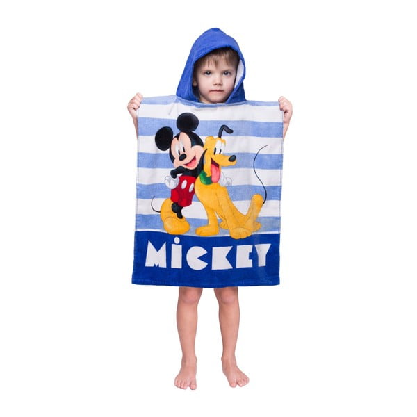 Vaikiškas pončas iš frote audinio mėlynos spalvos Mickey – Jerry Fabrics-image-1