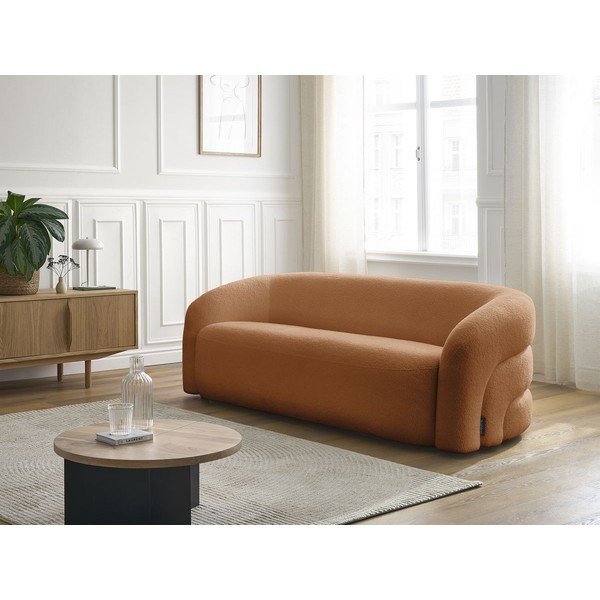 Oranžinės spalvos sofa iš boucle 193 cm Elina – Bobochic Paris-image-1