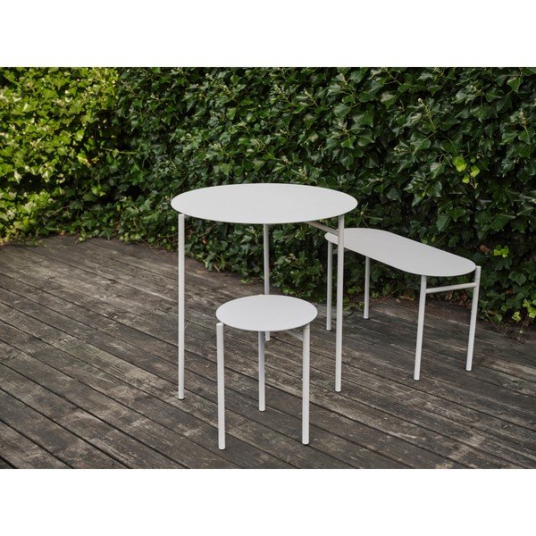 Taburetė iš metalo baltos spalvos Disc – Zone-image-1