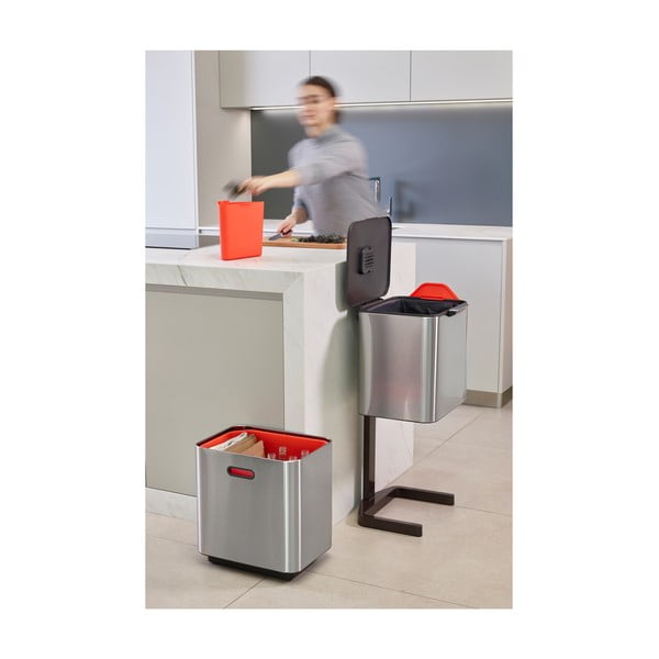 Iš plieno šiukšliadėžė sidabrinės spalvos rūšiavimui 60 l Totem Max – Joseph Joseph-image-4