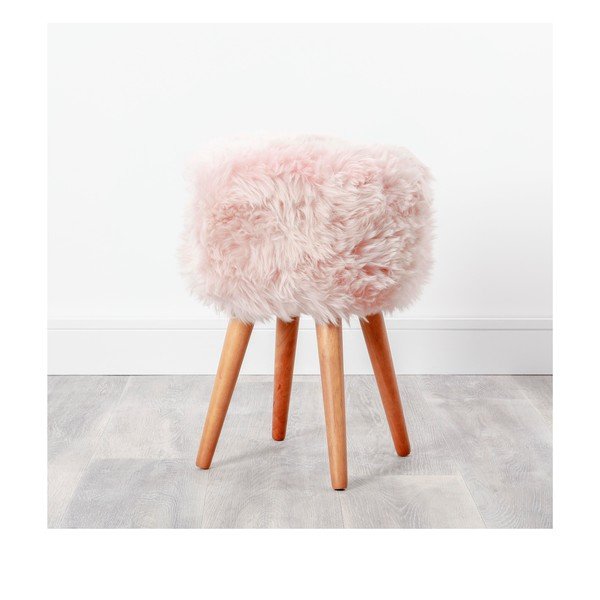 Kėdė su rausva avikailio sėdyne Native Natural, ⌀ 30 cm-image-2