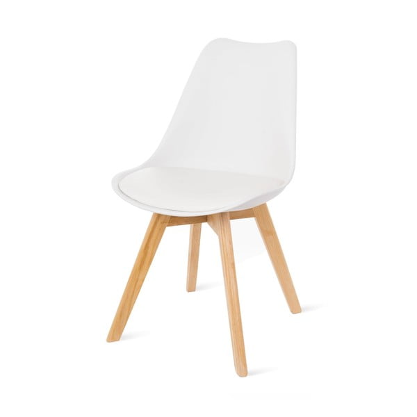 2 baltų kėdžių su bukmedžio kojomis rinkinys Bonami Essentials Retro