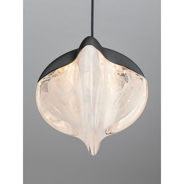 Matinės juodos spalvos iš aliuminio kabantis šviestuvas LED su pritemdymo funkcija ø 12 cm su stiklo gaubtu Alicia – Nova Luce-image-3