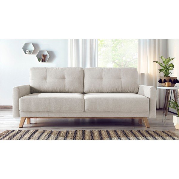 Smėlio spalvos sofa-lova Bobochic Paris Balio Enjoy-image-1