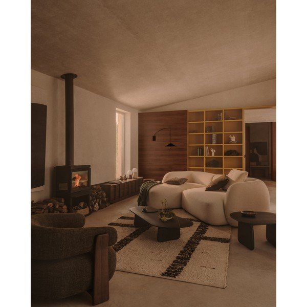 Apverčiamas kreminės spalvos iš vilnos kilimas 160x230 cm Hadin – Kave Home-image-1