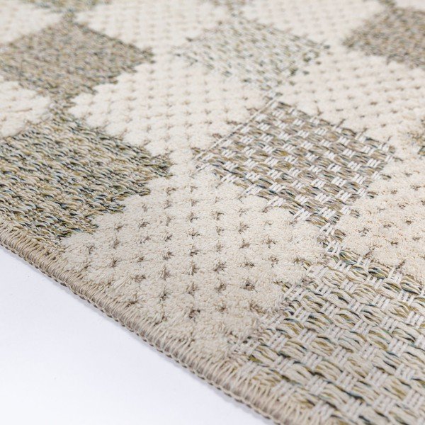 Skalbiamas žalios spalvos iš medvilnės mišinio kilimas 116x170 cm Muted Checkerboard – Flair Rugs-image-4