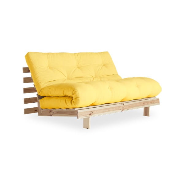 Geltona sulankstoma sofa Karup Design Roots Raw/Yellow