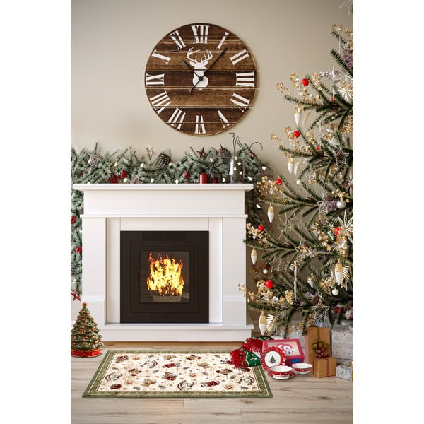 Iš medvilnės mišinio kilimas žalios spalvos su Kalėdų motyvu 50x80 cm Toy's Delight Green Christmas – Villeroy&Boch-image-1