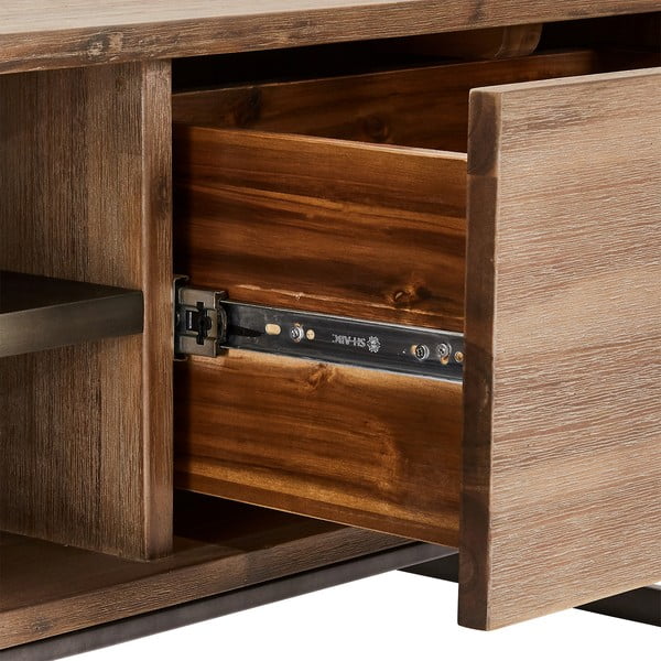 Rudas medžio masyvo kavos staliukas Furnhouse Mallorca, 120 x 75 cm-image-1